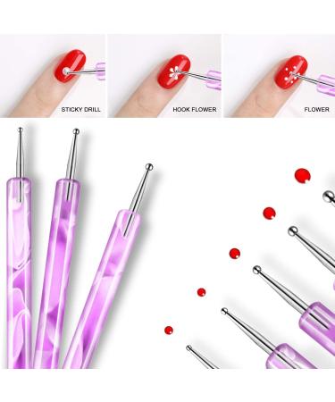 Dual-Ended Dotting Painting Pen for Nail Art DIY - Marbleizing Tool Set for Manicure - Buy Online on GoSupps.com