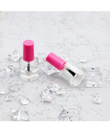 20PCS 8ML Empty Nail Polish Bottles - Clear Glass Refillable Containers with Brush Cap, Funnel & Mixing Balls for Nail Art - Pink - Buy Online on GoSupps.com