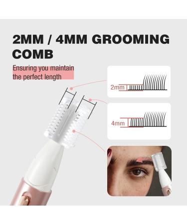 SUPRENT Women's Facial Hair Remover & Eyebrow Trimmer - Rechargeable Painless Razor for Lips Cheeks Ears Neck & Chin - Easy Clean Pink - International Shipping Available - Buy Online on GoSupps.com