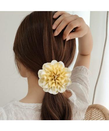 Cinaci 10 Pack Handmade Big Flower Floral Hair Ties - Elastic Ponytail Holders for Women and Girls - Buy Online on GoSupps.com