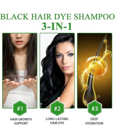 2024 Instant Dye Shampoo Dye Shampoo Quick Easy And Safe Hair Coloring Solution Instant Dye Shampoo For Men Women (Black) - Buy Online on GoSupps.com