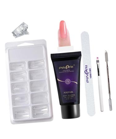 minkissy 3 Sets Nail Extension Glue Set Manicure Kit Nail Builder Gel Nail Art Brush Nail Enhancement Trial Kit Gel Manicure Nail Tools Manicure Lengthen Kit Strengthen Plastic Nail Lamp