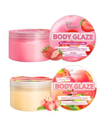 Body Glaze 200g Body Butter for Women & Men - Shea Butter Extraction Body Cream- Enrich in Vitamin E Oil - Anti-aging Nourishing and Smoothing the Skin Idea Gift Long-lasting Moisturizing
