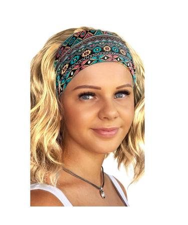 Generse Boho Elastic Wide Hair Bands - Knotted Yoga Turban Headscarves for Women & Girls (3 Pieces - Black) | Stylish & Comfortable - Buy Online on GoSupps.com
