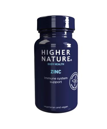 Higher Nature - Zinc - Immune System Cognitive Function & Fertility Support - Gluten Free - Vegetarian & Vegan - 90 Tablets
