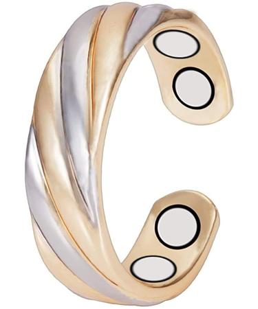 Yinox three-color magnetic ring made of copper for arthritis joint pain relief for men and women adjustable (CPR-0949 women) CPR-0949 Women