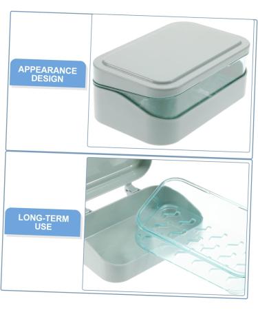 HEASOME Box Soap Holder Shower Soap Case Soap Bar Plastic Storage Containers for Clothes Leak Plastic Serving Trays Lidded Tin Big Shampoo Bar Soap Dish Abs Travel Toiletries Articulated Sky-blue 13.5X9CM - Buy Online on GoSupps.com