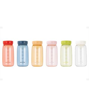 Diller Mini Plastic Water Bottle without Straw  10 oz Small Plastic Bottle BPA Free & Safe for Girls  Kids  Fast Flow  Durable for Milk Tea (Orange)