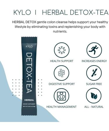 KYLO Instant Herbal Detox Tea - Weight Management Support (30 Sticks) | Sugar-Free, GMO-Free, Gluten-Free | Gentle Colon Cleanse with All-Natural Herbs (30 Count) - Buy Online on GoSupps.com