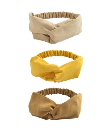 15PCS Solid Color Women Twisted Headbands - Vintage Suede Criss Cross Elastic Hair Bands for Girls & Women - Buy Online on GoSupps.com