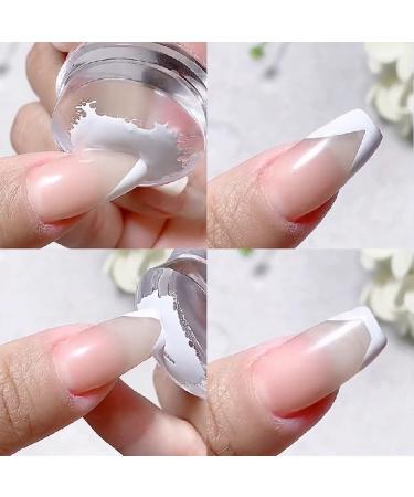 SANWOOD Nail Art Stamper - Non-Deformed Lightweight Silicone Seal for Manicure - Detachable Round Transparent Pink - Buy Online on GoSupps.com