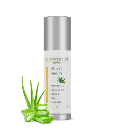 Elite Vitamin C Serum for Face with Hyaluronic Acid Pure Aloe Vera Gel Vitamin E Oil: Anti Aging Skin Firming Serum Pore Minimizer & Dark Spot Corrector for Face (.5 fl oz.)