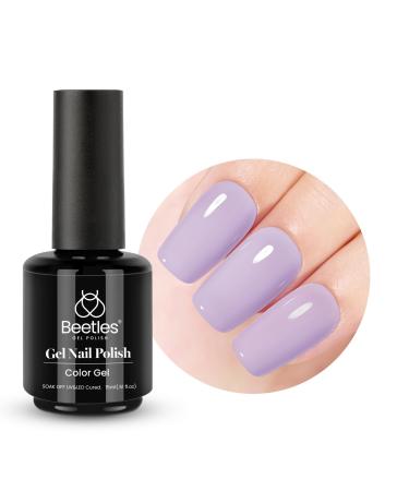 beetles 15 ml Pastel Light Purple Gel Nail Polish Dreamy Milky Solid Color Soak Off LED UV Lamp DIY Manicure Decoration Nail Art Design Salon at Home Gift for Women Girls Purple Gray
