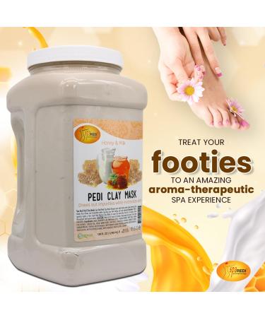 SPA REDI Clay Mask - Milk and Honey 128 Oz | Detoxifying Pedicure & Body Treatment | Deep Cleansing & Hydrating Skin Care - Buy Online on GoSupps.com