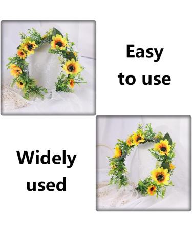 Sunflower Headband Sunflower Hair Wreath Floral Flower Crown for Girls Brides Ladies - Buy Online on GoSupps.com