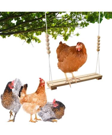Dciustfhe Chicken Swing Toy for Natural Safe Wooden Accessories Durable Perch Ladder for Poultry Run Rooster Hens - Buy Online on GoSupps.com