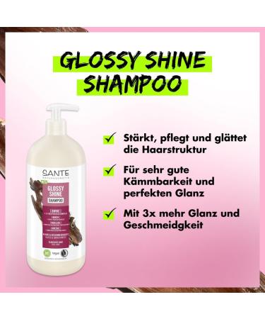 SANTE Naturkosmetik Glossy Shine Shampoo with organic birch leaf extract + triple layer protein complex - Vegan and moisturizing care for more shine and softness - Walnut scent - Buy Online on GoSupps.com