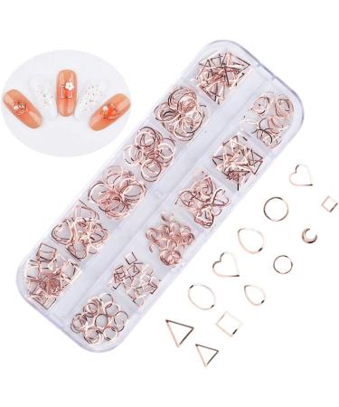 Artistic Nail Studs Rose Gold Hollow Nail Stickers Nail Art DIY Geometry Circle Decoration Manicure Decor Nail Art Christmas - Buy Online on GoSupps.com