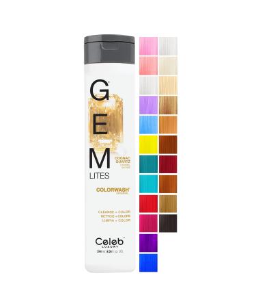 Celeb Luxury Colorwash Color Depositing Shampoo + Bondfix Bond Rebuilder  Semi Permanent Hair Color  Vegan Hair Dye  Viral and Gem Lites Gem Lites Cognac Quartz Colorwash