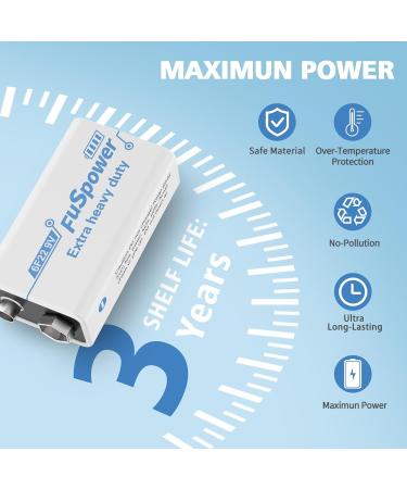 9V 6F22 Square Battery Zinc-Carbon Batteries for Smoke Detectors Garage Door Openers Traffic Warning Lights Thermometer 100pcs - Buy Online on GoSupps.com