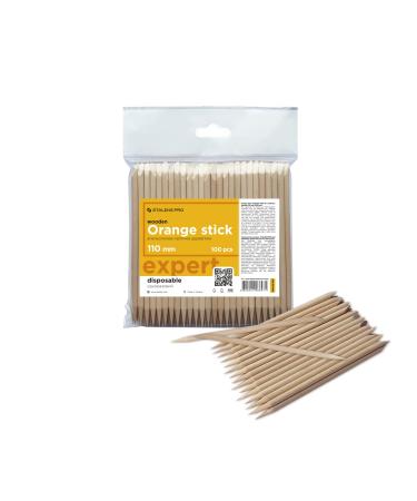 100 Pieces Orange Wood Sticks 11cm for Manicure Pedicure Nail Art and Crafts