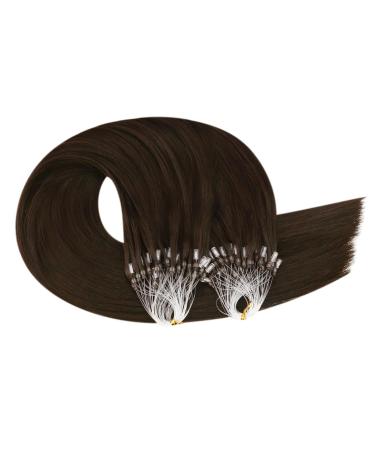 Ugeat Brown Microring Extensions - 40cm Remy Real Hair Cold Fusion Micro Loop Extensions #2 - 50g Quality Hair Extensions for Seamless Volume - Buy Online on GoSupps.com
