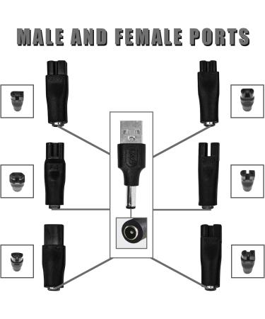 USB Shaver Charger Cable Kit 5V Shaver Charger Power Supplies with 6Pcs Electric Charging Cord Heads Replacement Power Lead Compatible with Various Shavers Beauty Devices and Other Charging Leads - Buy Online on GoSupps.com