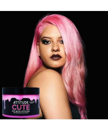 Attitude Hair Dye | Vegan & Cruelty-Free Semi-Permanent Hair Dye With Conditioner | Vibrant Hair Color For All Hair Types | Cute Pastel Pink | 135ml - Buy Online on GoSupps.com