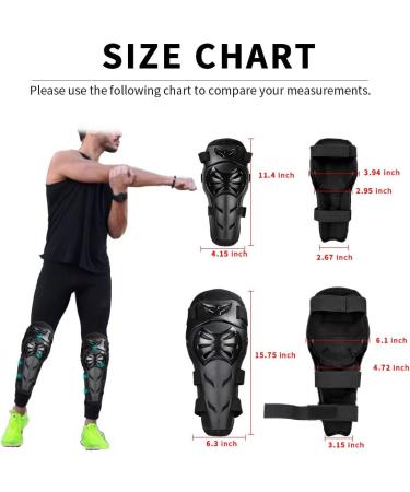 Gute 2-in-1 Knee and Elbow Pads Set for Motorcycle Gear - Adjustable Protector for Motocross, ATV, Skating - Black - Buy Online on GoSupps.com