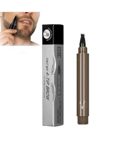 Bozento Beard Pen Waterproof Beard Filling Pen Kit Beard Pencil Filler for Men Black Bozento Beard Filler Beard Filler for Men Beard Pencil Filler for Men with 4 Tips (Light Brown)
