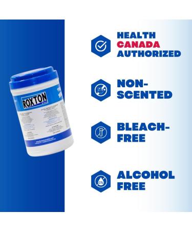 Roxton Disinfecting Wipes 200 Count Canister Kills 99.99% of Germs & Viruses Disinfects in 60 Seconds (6) 200 count (Pack of 1) - Buy Online on GoSupps.com