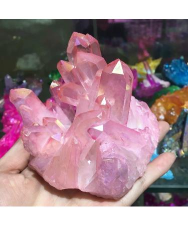Crystal Rough 260-320g Rare Beautiful Rose Flame Aura Quartz Crystal Cluster Specimen Decoration - Buy Online on GoSupps.com