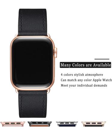 POWER PRIMACY Top Grain Leather Apple Watch Band - Black/Rosegold 38mm/40mm/41mm - Buy Online on GoSupps.com