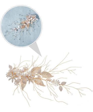 minkissy 1 PC Rhinestones Women Brides Flower Woman Dress Pearl Hair Hairpin Clip Golden Party Wedding Handmade Accessories Bridal Crystal Photo Side Rhinestone Prop Accessory Girl - Buy Online on GoSupps.com