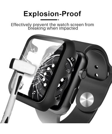 TAURI 2 Pack Hard Case for Apple Watch Series 3/2/1 42mm with 9H Tempered Glass Protector - Touch Sensitive HD Clear - Black - Buy Online on GoSupps.com