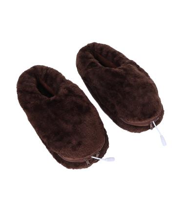 Electrically heated foot warmer for men and women electrically heated slippers.Temperature adjustable winter soft plush heating shoes under the desk