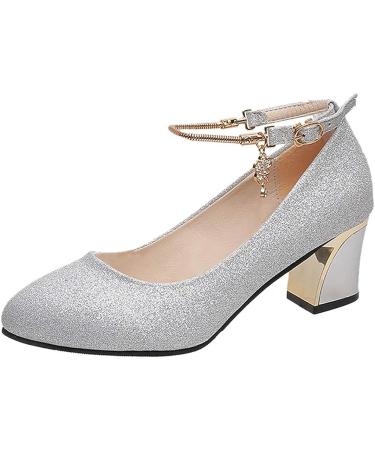 BEAUTYVAN Womens Latin Dance Shoes - Mid-High Heels, Breathable & Comfortable - Silver 5 Wide - Buy Online on GoSupps.com