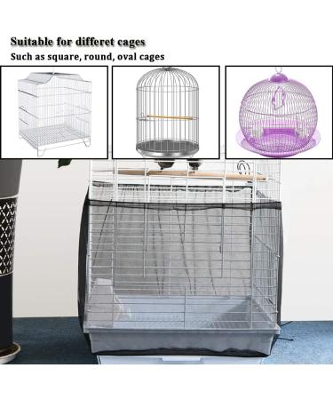 SYOOY Birdcage Cover Seed Catcher | Universal Nylon Mesh Parrot Cage Net Skirt Guard | Extra Large for Round & Square Cages | Black - Buy Online on GoSupps.com