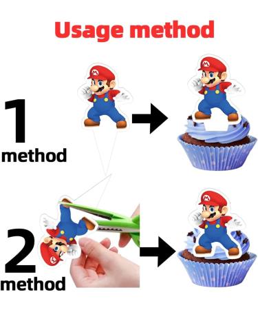 Cartoon Super Cake Decoration 25 Pcs Girl and Boy Birthday Party Cupcake Decorates for Anime Theme Brothers (CK-01) - Buy Online on GoSupps.com