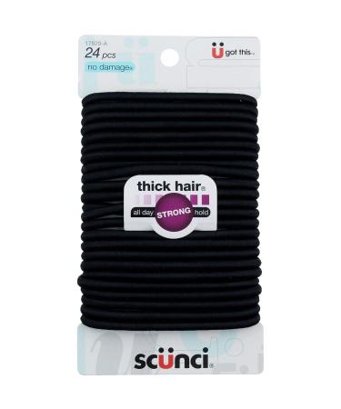 Scunci Black Elastics for Thick Hair 72 Count - No-Damage Hair Ties - Buy Online on GoSupps.com