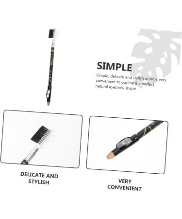 MUSISALY 4pcs Two-in-one Eyebrow Pencil Eyebrow Pencils with Pencil Sharpener Eyebrow Cosmetics Wooden Brown - Buy Online on GoSupps.com