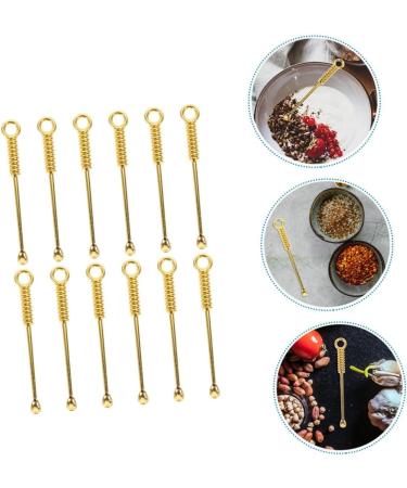 48 pcs Micro Home Power Hanging Teaspoons Scoop Mini Cleaner Screw Exquisite Vintage Keychain Tiny Metal Salt Steel Scoops Teaspoon Practical Delicate Gold Scooper Tableware Spoons (Color : Golden  - Buy Online on GoSupps.com