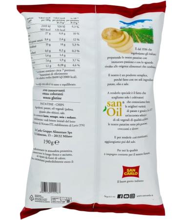 San Carlo Classica Lot of 6 salted chips of 190 g + Gourmet Italian Pulp 400 g - Buy Online on GoSupps.com