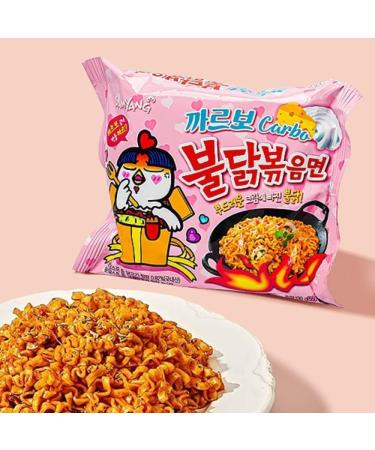 Samyang Hot Chicken Carbo Flavour Buldak Ramen Noodles Carbonara 130g Pack of 5 - Buy Online on GoSupps.com
