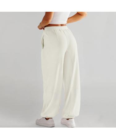 Women's Comfy Sport Gym Jogger Sweatpant Drawstring High Waist Trouser Causal Jogging Lounge Pants Jogging Bottoms Activewear 3260-ibzdv-c-white S - Buy Online on GoSupps.com