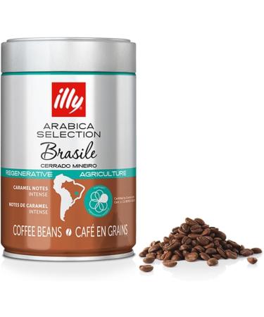 illy Coffee Beans Arabica Selection Brazil Cerrado Mineiro 100 Arabica with Notes of Caramel and Dried Fruit Intense Flavor Pack of 250 g