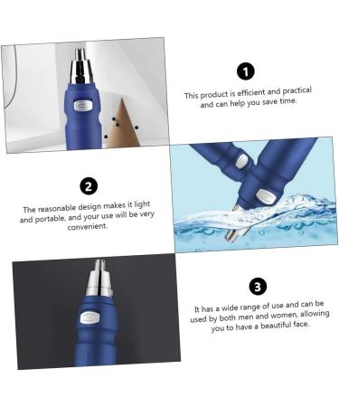 FRCOLOR Nose Hair Trimmer - Men's & Women's Facial Hair Remover Electric Nasal Cavity Cleaner Ear Hair Clippers 1pc Blue - Buy Online on GoSupps.com