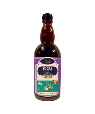 Sukra Premium 1L Syrup for Coffee & Cocktails Sugar Free Hazelnut Flavor Vegan Gluten Free and Fat Free.