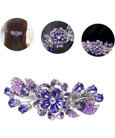 Beaupretty Ponytail Barrettes Holders hairpin rhinestone clip holder flower barrettes purple barrettes metal styling clips rhinestones barrettes alloy Miss aldult flower Back Hair Barrettes - Buy Online on GoSupps.com