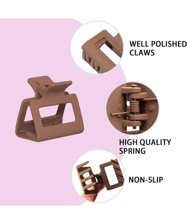 Small Claw Clips 4Pcs 1.6" Matte Small Hair Claw Clips for Women and Girls Nonslip Square Hair Claws for Fine/Medium/Thick Hair Stylish & Durable Hair Accessories - Assorted Warmer Colors - Buy Online on GoSupps.com